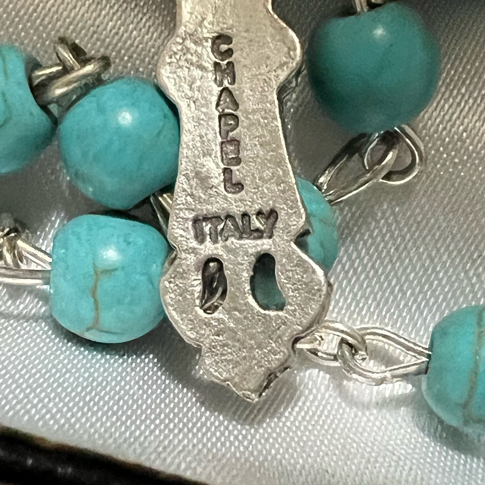Vintage Antique Chapel Italy Stamped beautiful Rosary NWTIn original box - Picture 4 of 6
